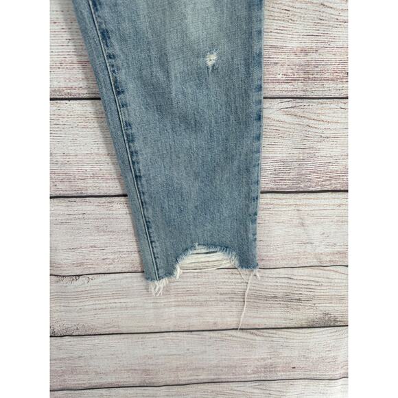 Pistola Charlie High Rise Straight Distressed Jeans Women's 25 Blue Light Wash - Picture 6 of 14